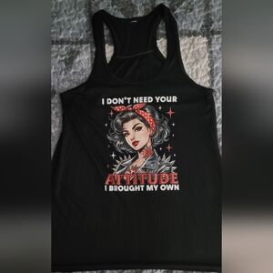 Women's Black Graphic Tank Top